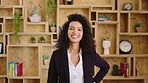 Creative, laugh and face of business woman with happiness for marketing career and brand manager. Professional, funny and portrait of person with smile, pride and about us for campaign management