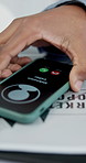 Businessman, phone and answer with unknown caller in office for conversation, discussion or chat. Man, employee or talking on mobile smartphone for ring, request or private communication in workplace