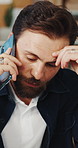 Phone call, office and man with stress for supply chain, shipping and delay for delivery schedule. Business, ecommerce and person on cellphone for discussion, order fail and mistake with inventory