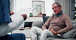 Checkup, old man or nurse in clinic with clipboard, health assessment or screening for medical report. Healthcare, doctor or patient with checklist, wellness review or evaluation in retirement care.
