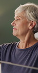 Senior, group and women with resistance band for fitness, wellness and exercise for mobility together. Retirement, gym and people with equipment for stretching, strength training and muscle workout