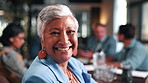Pride, face or woman in agency with laugh, wealth advisor or about us as asset manager. Happy, meeting or mature finance consultant with humor, budget specialist or confidence in risk management.
