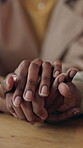 Love, trust or couple with hand holding, partner loyalty or bonding together in connection. Trust, comfort or people with emotional security, romantic moment or commitment in healthy relationship.
