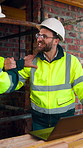 Construction, success or team on site with laptop, task completion or director approval for development. Happy, people or engineers with handshake, project progress or positive feedback on expansion.