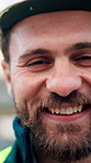 Face, man and architect with smile for construction, inspection and building development. Portrait, male person and contractor for quality control, urban infrastructure and expansion for architecture