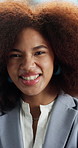 Face, happy woman and corporate lawyer in office for insurance law, ambition and legal career. Portrait, laugh and African professional at work with smile, about us or confident claims advocate