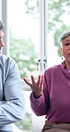 Team, talk and support group in office with psychology, business and coworker mediation for advice. Mature people, workplace intervention and chat in therapy with counseling, help or problem solving.