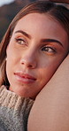 Couple, woman and relax outdoor with partner, relationship support and bonding together on holiday. Married people, chill and vacation on romantic getaway with love connection, loyalty or commitment.