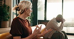 Frustrated, couple and fight with ignore in home for divorce, conflict or living room dispute. Upset, interracial people or relationship with disagreement or argument for break up or separation