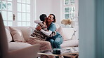 Hug, caregiver and senior woman for support, empathy and advice at consultation or visit. Happy nurse, assisted living and old person or patient for kindness, communication or care in retirement home