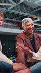 Success, business and people with hands together for achievement, celebration or solidarity. Applause, excited and happy at workplace with huddle, teamwork and collaboration with support and mission