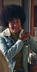 College, education and happy woman with friends, talking and discussion on break or academic growth. University students, learning and person with smile for scholarship, chat and gossip  on campus
