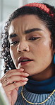 Woman, confused or thinking in office with tablet for guest list, issue or problem solving. Event planner, reservation and person with tech for vendor management, mistake or agenda for venue booking