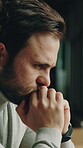 Serious, businessman and thinking of choice in office, wealth management and planning for assignment. Financial advisor, reflection and person with idea in business, memory and contemplating decision