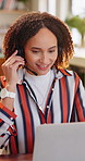 Woman, consultant and laptop with headset in home for virtual assistance or remote work. Female person, freelance agent or talking with mic on computer for customer service or online advice in house