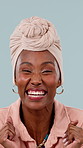Face, win and excited black woman in studio with success, accomplishment or lotto on white background. Happy person, celebration and clapping for achievement, yes or giveaway prize with reward