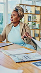 Woman, meeting and business discussion with documents in office for project proposal or ideas. Creative, female person or employee talking to colleagues with paperwork for company agenda or tasks