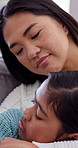 Sad, comfort and mother with child in home for support, empathy or bonding in living room. Compassion, upset and mom with girl kid for consoling, care and love with soothing emotions in apartment.
