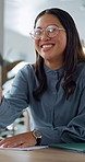 Woman, meeting and interview with handshake in office for recruiting agreement, partnership or deal. Female person, recruiter or employer shaking hands with CV for b2b, onboarding or job hiring