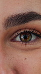 Face, woman and eye test with closeup for wellness, eyesight assessment and vision exam for myopia. Person, anatomy and optometry evaluation for retina scan, optical health checkup and observation.