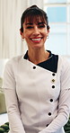 Face, happy woman and caregiver in home for homecare, support worker and care assistant with pride. Portrait, laugh and mature carer at house for health, wellness service or volunteer with confidence
