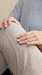 Physiotherapist, consultation and woman with knee assessment for recovery, wellness or health. Physical therapy, checkup and medical worker with patient for exam, mobility or rehabilitation in clinic