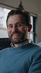 Business, face and man in office with smile, property agent or pride in real estate industry. Confidence, happy and urban broker with portrait, leasing manager or about us as housing consultant.