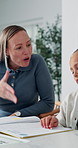 Mom, child and book with discipline for homework, education or learning difficulty with attitude. Mother, kid or fighting with ADHD, lazy or stubborn daughter for tutoring or bad behavior in house