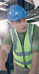 Architect, team discussion and man with laptop for construction project, renovation or development. People, contractor or planning with computer for building design, maintenance or schedule in office