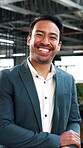 Business, face or man in office with laugh, finance advisor or positive attitude as wealth planner. Happy, portrait and investment consultant with humor, confidence or about us in risk management.