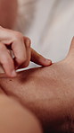 Couple, hands and neck with sensual touch in bed for sexual intercourse, love or seduction in home. People, feeling or skin with affection or foreplay for intimacy, romance or relationship in bedroom