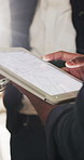Hands, engineer and tablet screen at site with blueprint, design and illustration for architecture. People, meeting and team with digital app for planning, sketch structure and building development