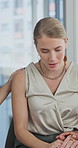 Business, woman and talk in therapy with comfort, support and mental health for workplace stress. EAP, female person and crying with compassion for counseling, conflict resolution and wellness advice