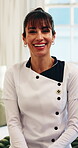 Face, happy woman and caregiver in home for homecare, support worker and care assistant with pride. Portrait, laugh and mature carer at house for health, wellness service or volunteer with confidence