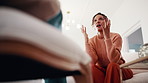 Stress, woman and talking to psychologist for counseling, mental health and trauma support. Person, therapy and speaking with mature patient for help, guidance and anger management advice in office