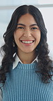 Face, smile and woman in office, creative copywriter and laugh with career growth or development. Happy, portrait and funny person in business with positive attitude, content writer and about us