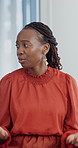 Corporate, woman and talking in office for therapy, support and mental health for workplace stress. EAP, person and discussion with therapist for counseling, conflict resolution and wellness coaching
