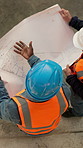 Engineering, team and talk with men with blueprint for architecture, project and design proposal. Construction layout, building site and floor plan with people for property renovation and above
