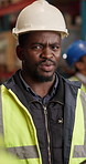 Logistics, manager and tablet with talking in warehouse, shipping schedule and morning brief. Distribution, man or supervisor with communication, task delegation and supply chain agenda with tech