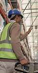 Smile, man and high five at warehouse for greeting, inspection and stock check for shipping. Team, hello and trolley pallet at storage with respect, moving cargo and quality control for distribution