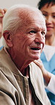 Help, old man and comb hair with caregiver in homecare for grooming, clean and hygiene. Elderly person, happy nurse and support for self care, laugh or talking for advice in assisted living home