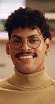 Wellness, face and man in house with day off, positive attitude or unwind with weekend break. Wellbeing, portrait or happy person in home with good mood, confidence and satisfaction in Los Angeles.