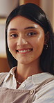 Break, face and smile with woman on sofa in home living room for me time, pause or wellness. Chilling, relax and rest with happy person in apartment for comfort, day off or weekend satisfaction