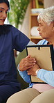Photo frame, caregiver and comfort old woman with grief for memory, loss and empathy in homecare. Picture, carer and sad senior widower in assisted living for mourning, nostalgia or emotional support