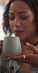 Support, talking and coffee with woman in home for bonding, gossip and social reunion. Discussion, advice and drink with friends in living room in house for chat, smile and connection together