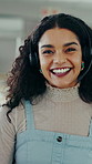 Face, woman and speaking in office with telemarketing, smile and sales agent for internet service. Happy, person and discussion in call center with advice, lead generation and sell wireless network.
