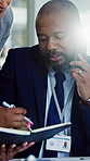 Man, doctor or multitasking with technology in hospital for demanding colleagues or pressure. Male person, overwhelmed or frustrated worker for group tasks, chaos or overworked strain in busy office