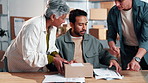 Man, multitask and distribution worker in office with logistics, shipping or delivery deadline. Stress, chaos and supply chain manager with overwhelming workload for documents, boxes or clipboard.
