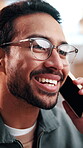 Laughing, logistics and phone call with man in office for delivery, distribution or shipping update. Communication, funny and supply chain management with happy employee at work for ecommerce sales