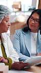 Logistics, clipboard or team in office with tablet, shipping track or feedback on stock control. Collaboration, women or supplier with tech, inventory management or export checklist in distribution.